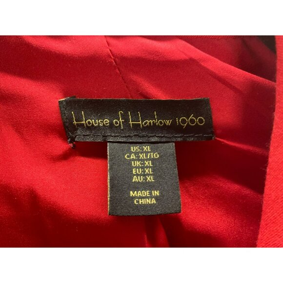 Revolve House of Harlow 1960 Womens XL Red Double Breasted Blazer Black Buttons - Picture 5 of 9